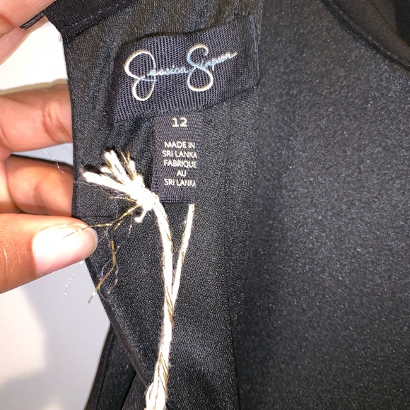 Black Halter Sleeveless Asymmetrical Draped Dress - Picture 7 of 10